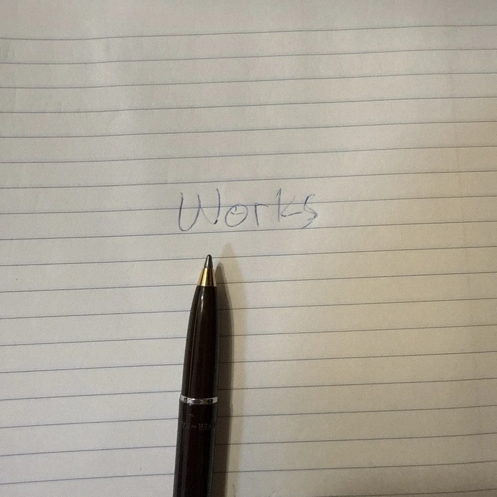 Sheaffer‎ Ballpoint Pen with Socket. Brown and Gold Tone White Dot